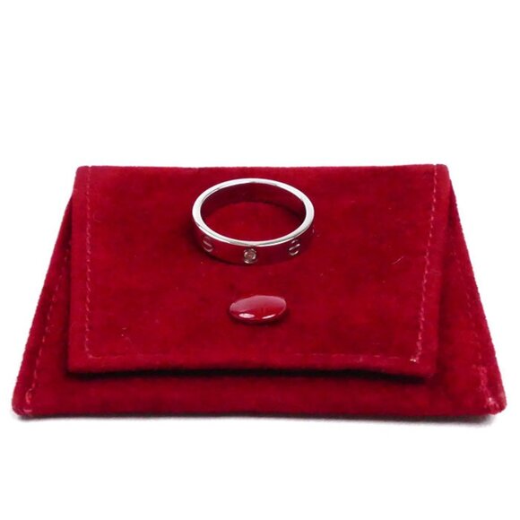 CARTIER 18k Silver Diamond Love Ring - Picture 8 of 8